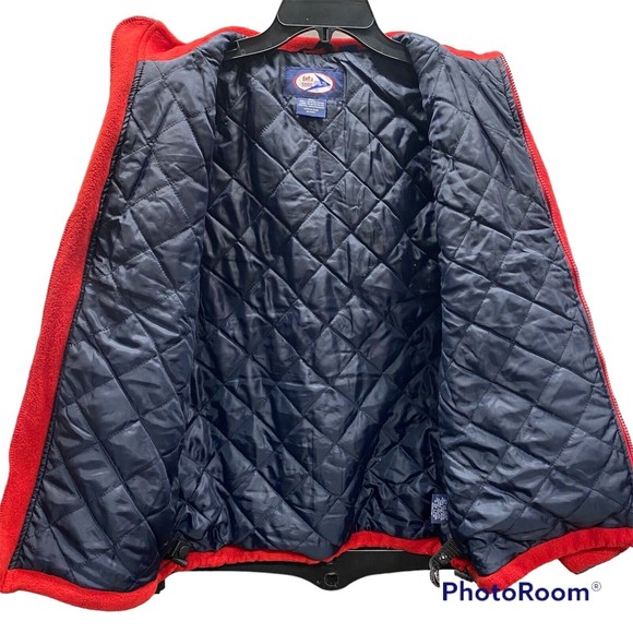 Delta Sonic Jacket Size Small Red Black Lined Logo Full Zip Insulated Fleece - Picture 5 of 11